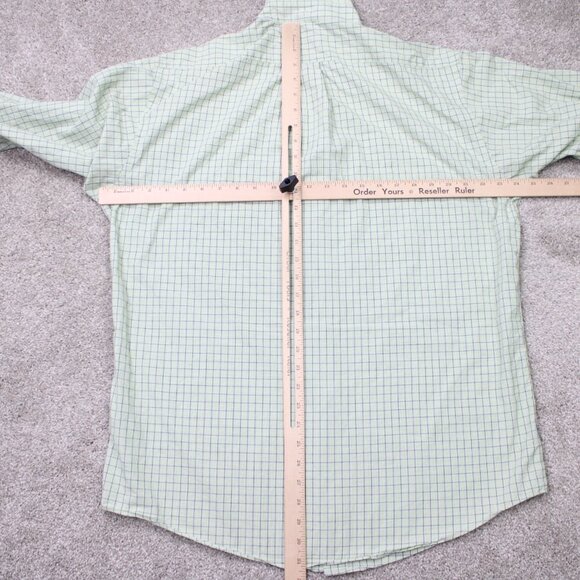 Brooks Brothers 346 Shirt Mens 16, 34/35 Green 100% Cotton Long Sleeve Button - Picture 9 of 12